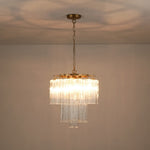 Mid - century Modern 3 - Tier Tube Glass Chandelier - LightfixturesUAE