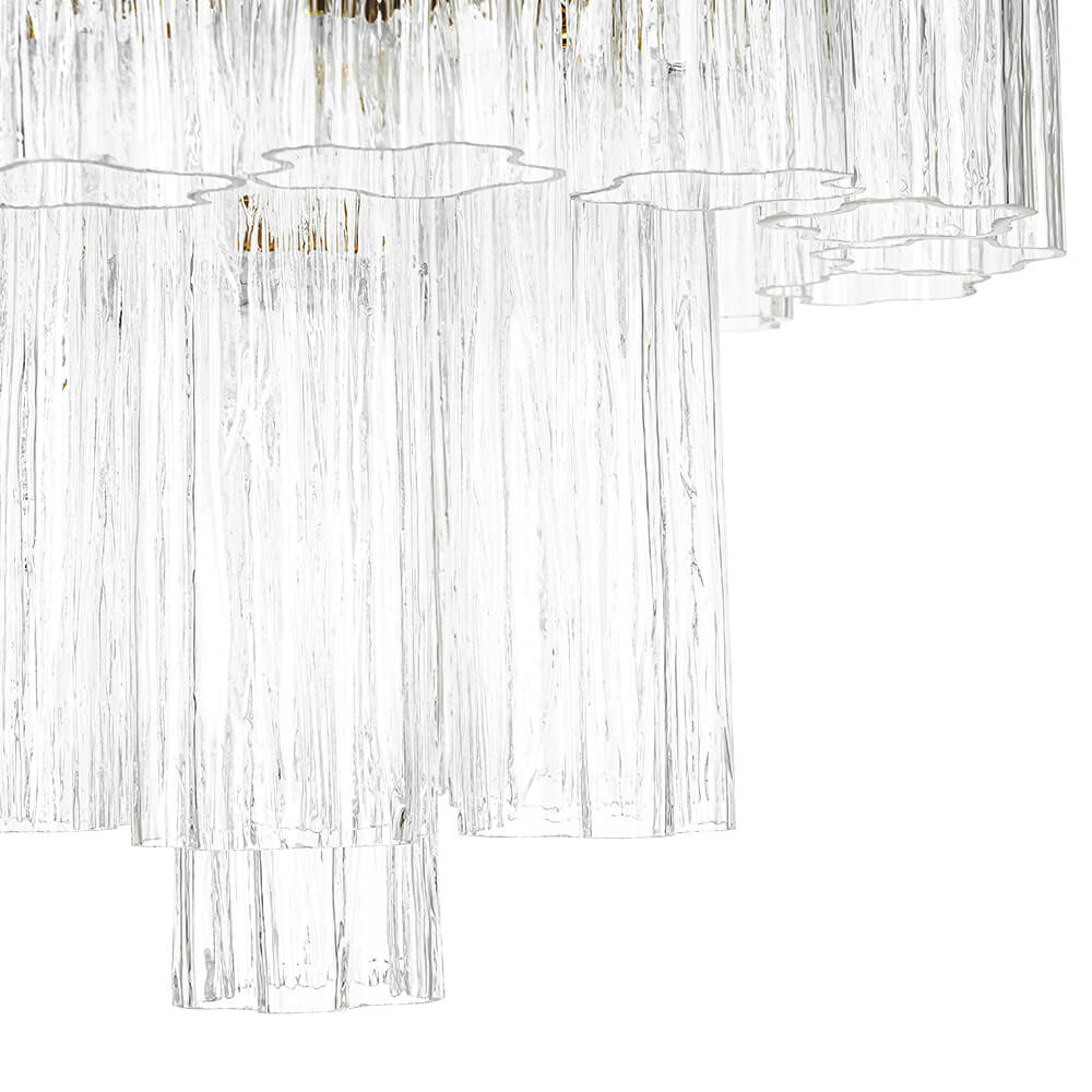 Mid - century Modern 3 - Tier Tube Glass Chandelier - LightfixturesUAE
