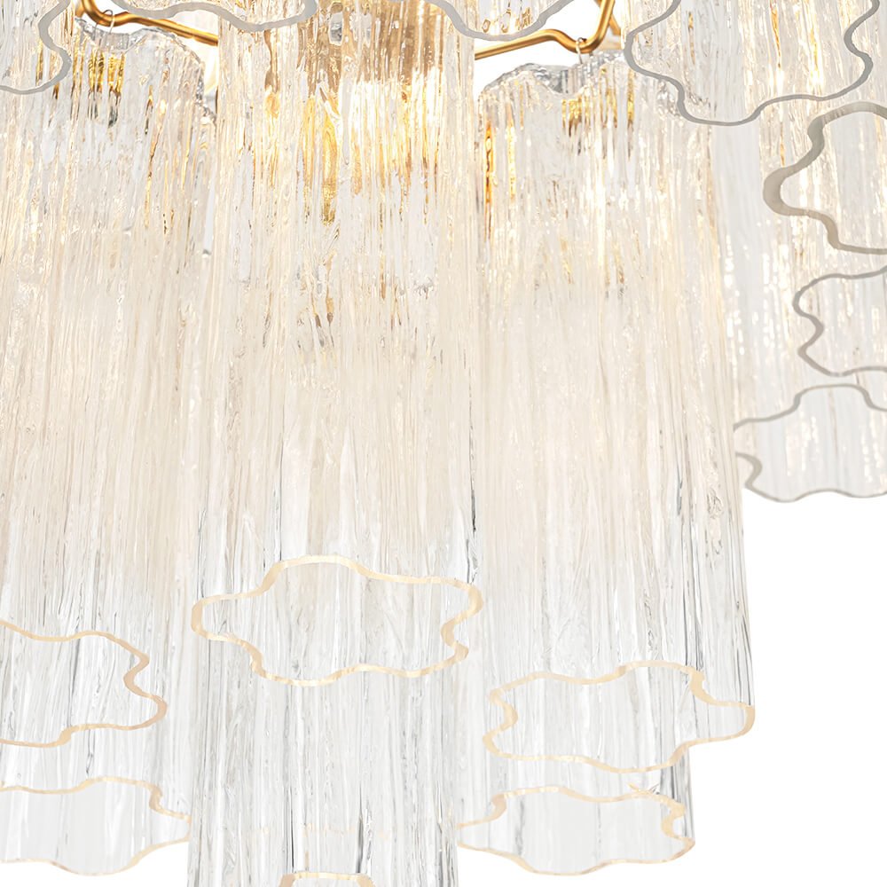 Mid - century Modern 3 - Tier Tube Glass Chandelier - LightfixturesUAE