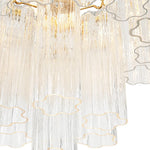 Mid - century Modern 3 - Tier Tube Glass Chandelier - LightfixturesUAE