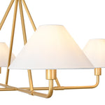 Mid - Century Modern 4 - Light Conical Fabric Shades Iron Chandelier - LightfixturesUAE