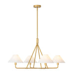 Mid - Century Modern 4 - Light Conical Fabric Shades Iron Chandelier - LightfixturesUAE