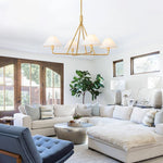 Mid - Century Modern 4 - Light Conical Fabric Shades Iron Chandelier - LightfixturesUAE
