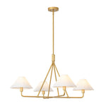 Mid - Century Modern 4 - Light Conical Fabric Shades Iron Chandelier - LightfixturesUAE