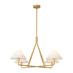 Mid - Century Modern 4 - Light Conical Fabric Shades Iron Chandelier - LightfixturesUAE