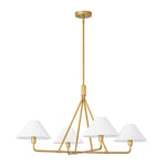 Mid - Century Modern 4 - Light Conical Fabric Shades Iron Chandelier - LightfixturesUAE