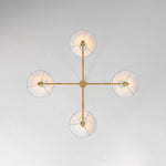 Mid - Century Modern 4 - Light Conical Fabric Shades Iron Chandelier - LightfixturesUAE