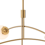 Mid - Century Modern 5 - Light Curved Arm Glass Globe Chandelier - LightfixturesUAE