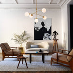 Mid - Century Modern 5 - Light Curved Arm Glass Globe Chandelier - LightfixturesUAE
