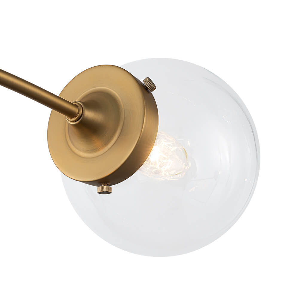 Mid - Century Modern 5 - Light Curved Arm Glass Globe Chandelier - LightfixturesUAE