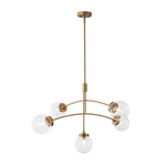 Mid - Century Modern 5 - Light Curved Arm Glass Globe Chandelier - LightfixturesUAE