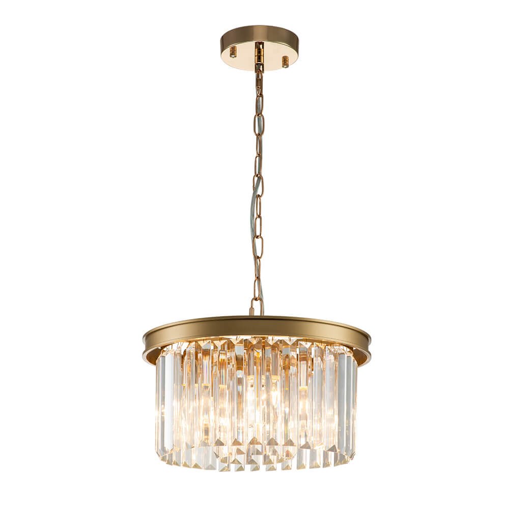 Mid - Century Modern 5 - Light Drum Crystal Chandelier - LightfixturesUAE
