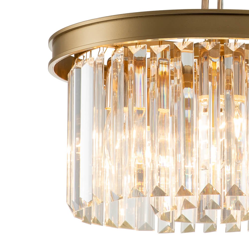 Mid - Century Modern 5 - Light Drum Crystal Chandelier - LightfixturesUAE