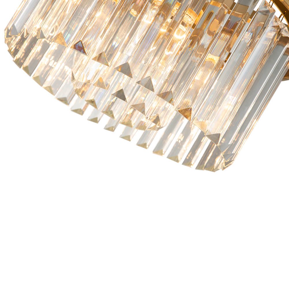 Mid - Century Modern 5 - Light Drum Crystal Chandelier - LightfixturesUAE