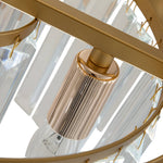 Mid - Century Modern 5 - Light Drum Crystal Chandelier - LightfixturesUAE