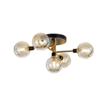 Mid - century Modern 5 - Light Globe Glass Semi Flush Ceiling Light - LightfixturesUAE