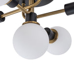 Mid Century Modern 5 - Light Milk Glass Globe Two - Toned Ceiling Light - LightfixturesUAE