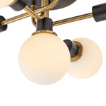 Mid Century Modern 5 - Light Milk Glass Globe Two - Toned Ceiling Light - LightfixturesUAE