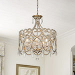 Mid - Century Modern 5 - Light Silver Bronze Crystal Chandelier - LightfixturesUAE