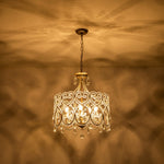 Mid - Century Modern 5 - Light Silver Bronze Crystal Chandelier - LightfixturesUAE