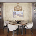 Mid - Century Modern 5 - Light Silver Bronze Crystal Chandelier - LightfixturesUAE