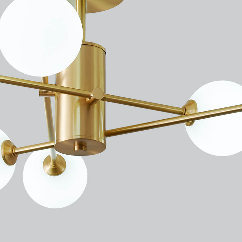Mid Century Modern 6 - Light Glass Globe Ceiling Light - LightfixturesUAE