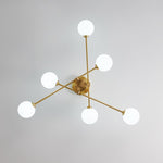 Mid Century Modern 6 - Light Glass Globe Ceiling Light - LightfixturesUAE