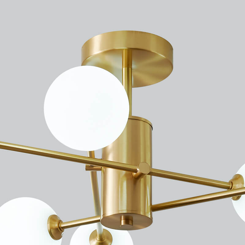 Mid Century Modern 6 - Light Glass Globe Ceiling Light - LightfixturesUAE
