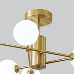 Mid Century Modern 6 - Light Glass Globe Ceiling Light - LightfixturesUAE