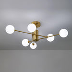 Mid Century Modern 6 - Light Glass Globe Ceiling Light - LightfixturesUAE