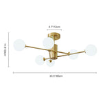 Mid Century Modern 6 - Light Glass Globe Ceiling Light - LightfixturesUAE