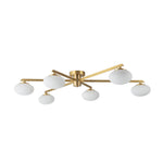 Mid Century Modern 6 - Light Glass Globe Sputnik Semi - Flush Mount - LightfixturesUAE