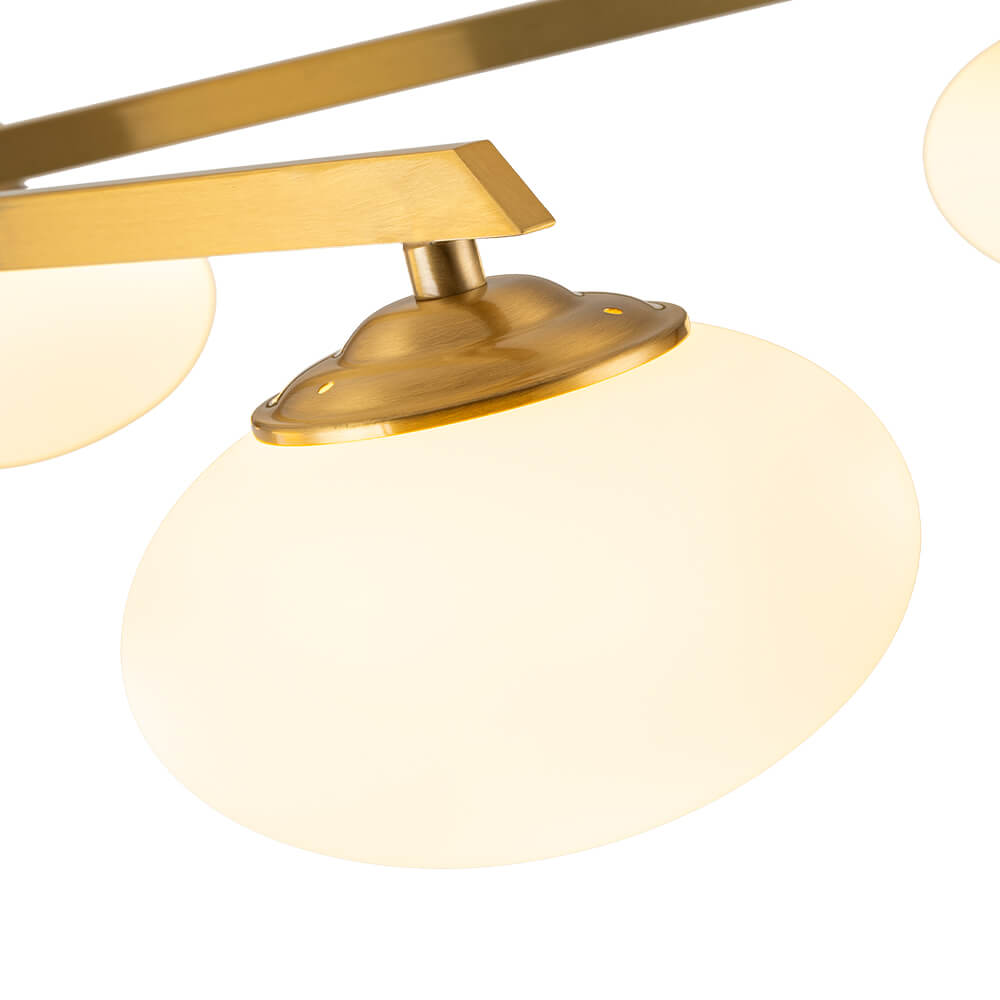 Mid Century Modern 6 - Light Glass Globe Sputnik Semi - Flush Mount - LightfixturesUAE