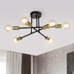 Mid - century Modern 6 - Light Metal Radial Sputnik Ceiling Light - LightfixturesUAE