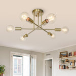 Mid - century Modern 6 - Light Metal Radial Sputnik Ceiling Light - LightfixturesUAE