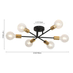 Mid - century Modern 6 - Light Metal Radial Sputnik Ceiling Light - LightfixturesUAE