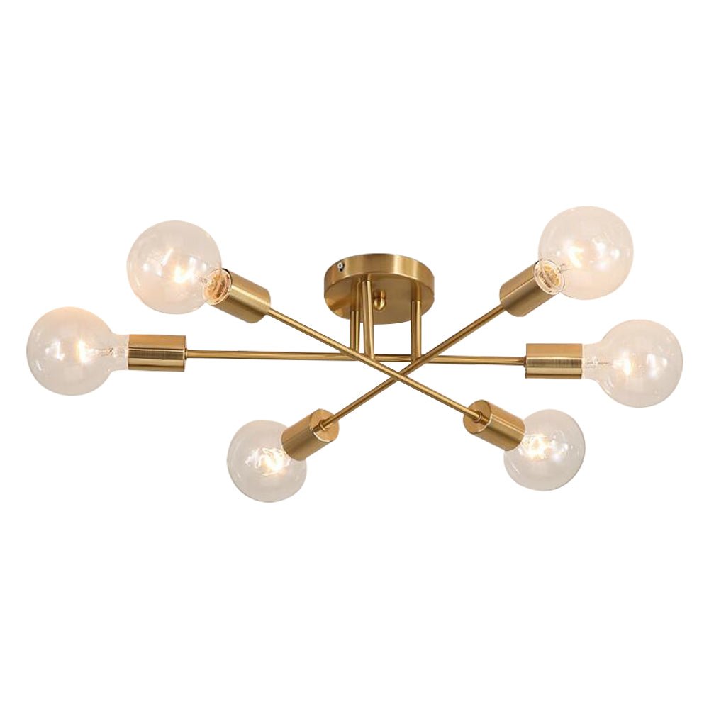 Mid - century Modern 6 - Light Metal Radial Sputnik Ceiling Light - LightfixturesUAE