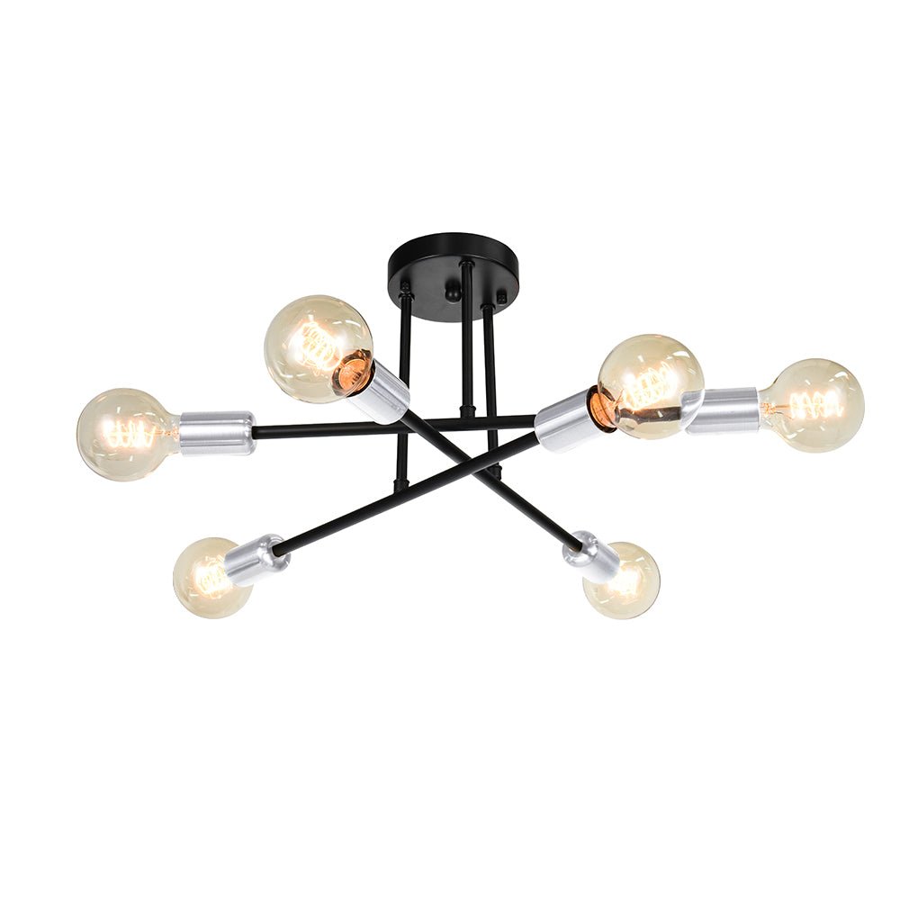 Mid - century Modern 6 - Light Metal Radial Sputnik Ceiling Light - LightfixturesUAE