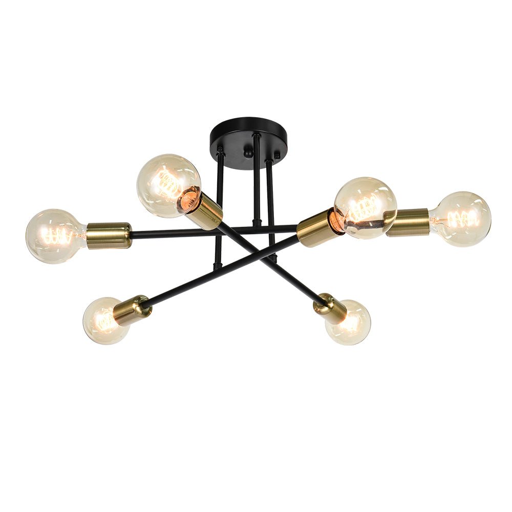 Mid - century Modern 6 - Light Metal Radial Sputnik Ceiling Light - LightfixturesUAE