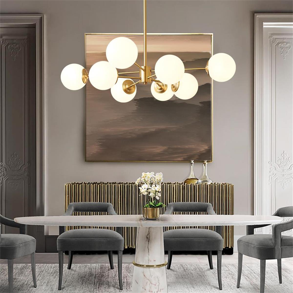 Mid - Century Modern 6/8 Lights Sputnik Glass Globe Chandelier - LightfixturesUAE