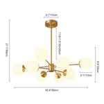 Mid - Century Modern 6/8 Lights Sputnik Glass Globe Chandelier - LightfixturesUAE