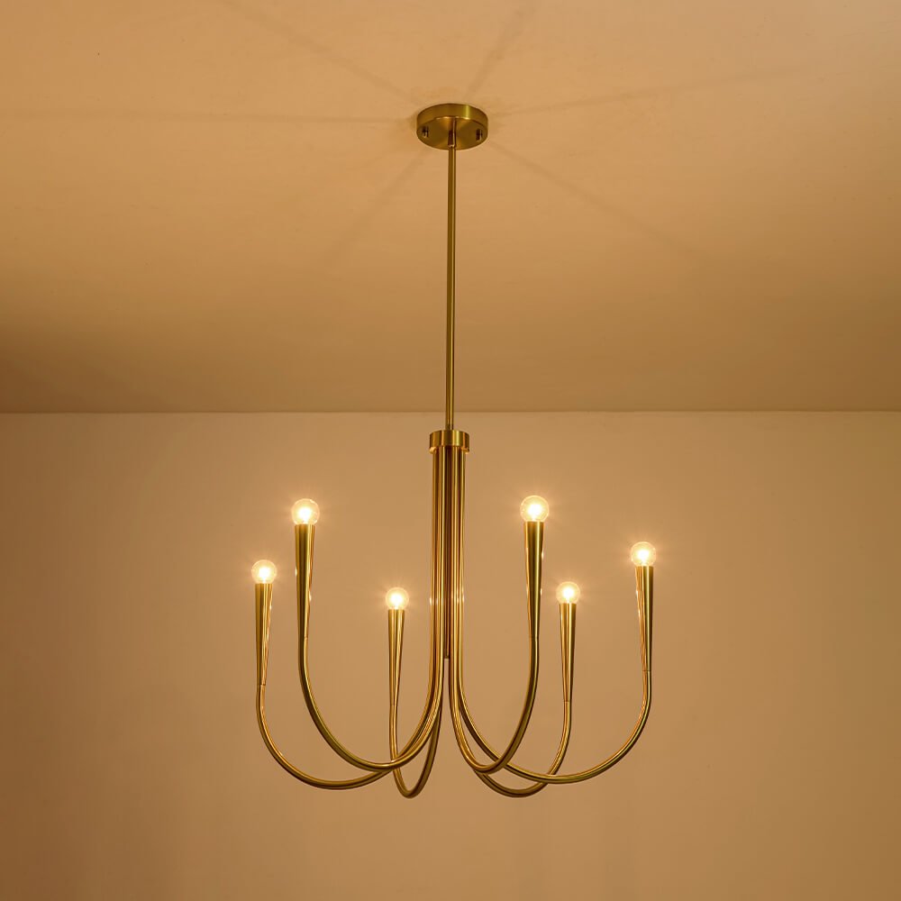 Mid - century Modern 6/9 - Light Swoop Arm Chandelier - LightfixturesUAE