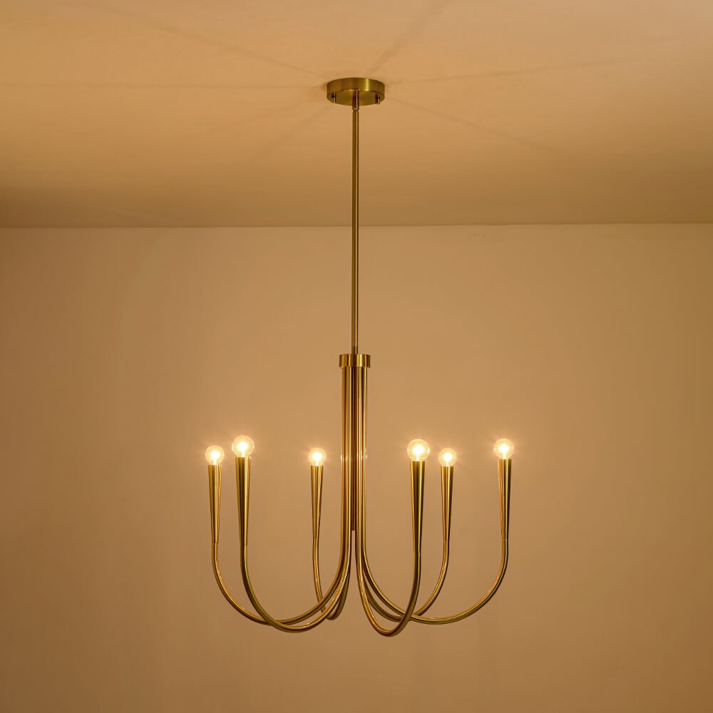 Mid - century Modern 6/9 - Light Swoop Arm Chandelier - LightfixturesUAE