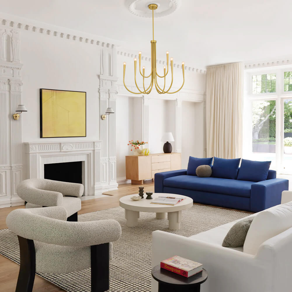 Mid - century Modern 6/9 - Light Swoop Arm Chandelier - LightfixturesUAE
