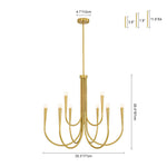 Mid - century Modern 6/9 - Light Swoop Arm Chandelier - LightfixturesUAE