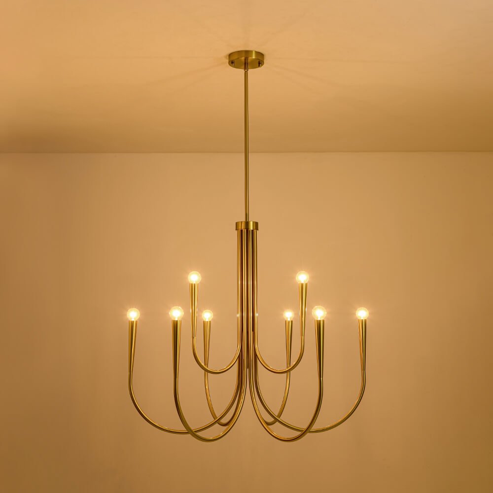 Mid - century Modern 6/9 - Light Swoop Arm Chandelier - LightfixturesUAE