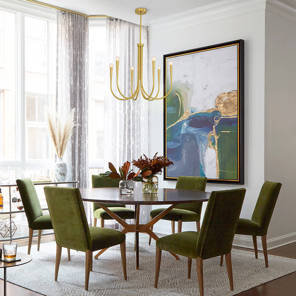 Mid - century Modern 6/9 - Light Swoop Arm Chandelier - LightfixturesUAE