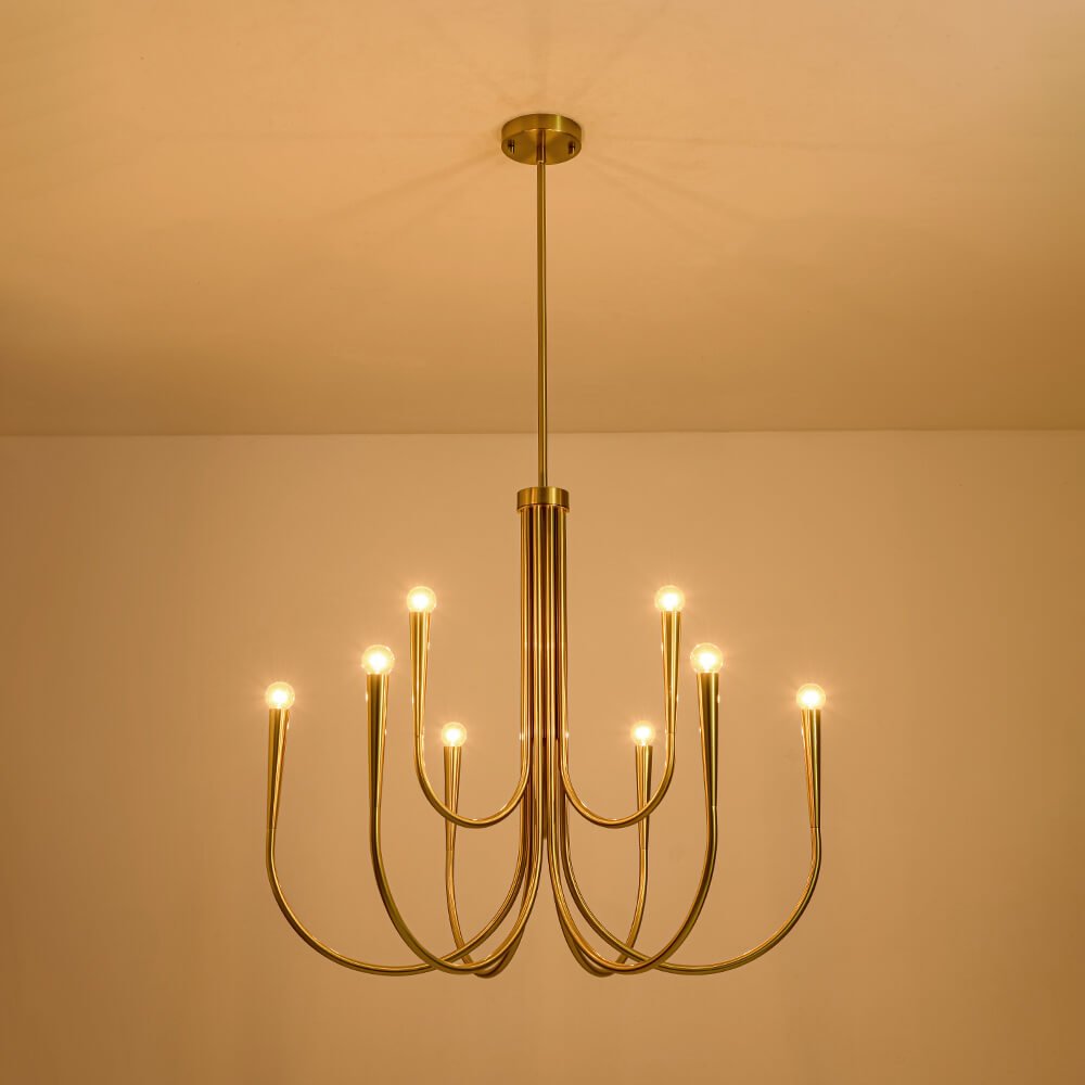 Mid - century Modern 6/9 - Light Swoop Arm Chandelier - LightfixturesUAE