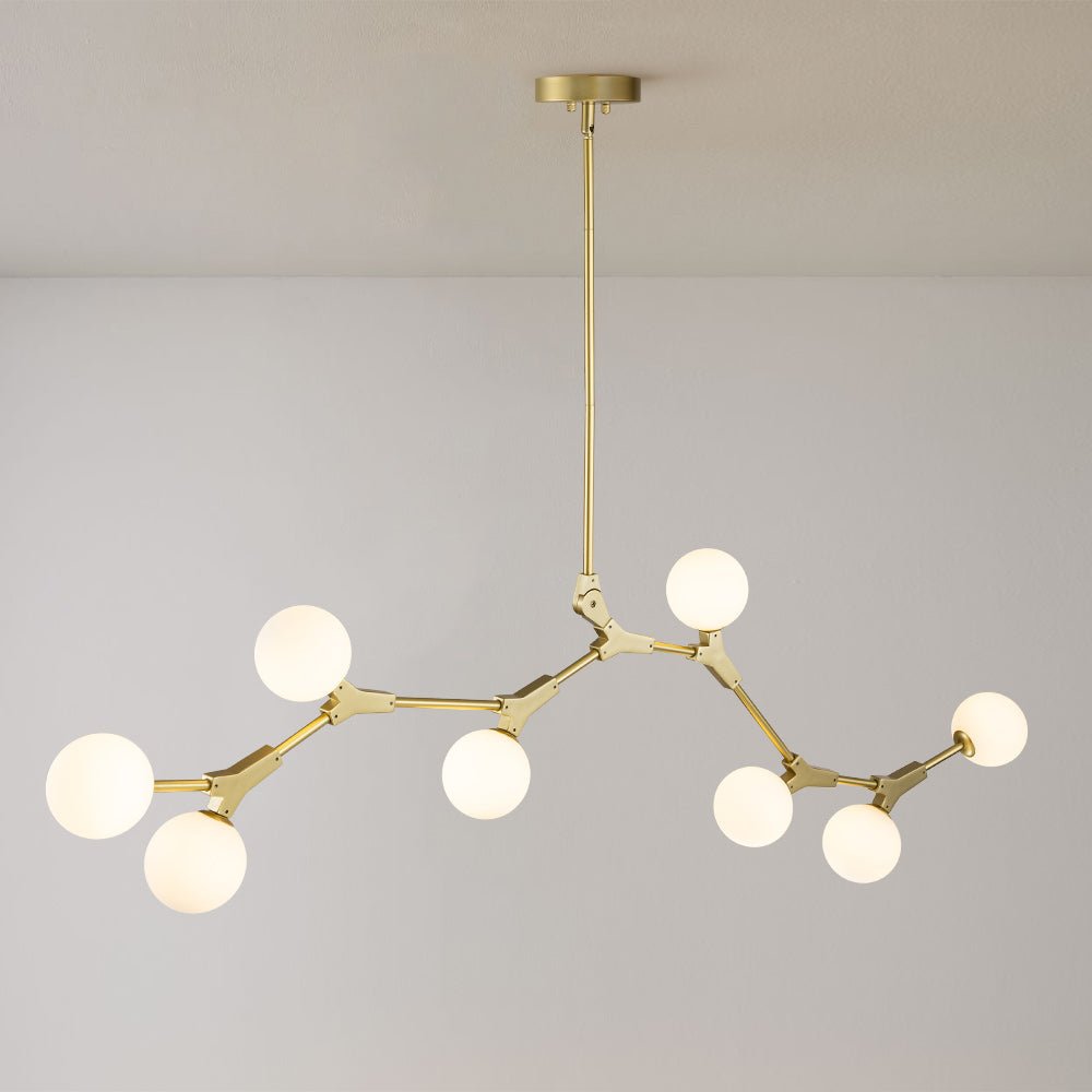 Mid - Century Modern 8 Light Branching Linear Chandelier - LightfixturesUAE