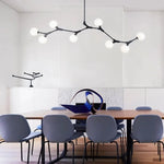 Mid - Century Modern 8 Light Branching Linear Chandelier - LightfixturesUAE
